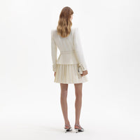 Cream Boucle Mini Jacket Dress