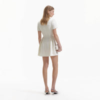 Cream Boucle Short Sleeve Mini Dress