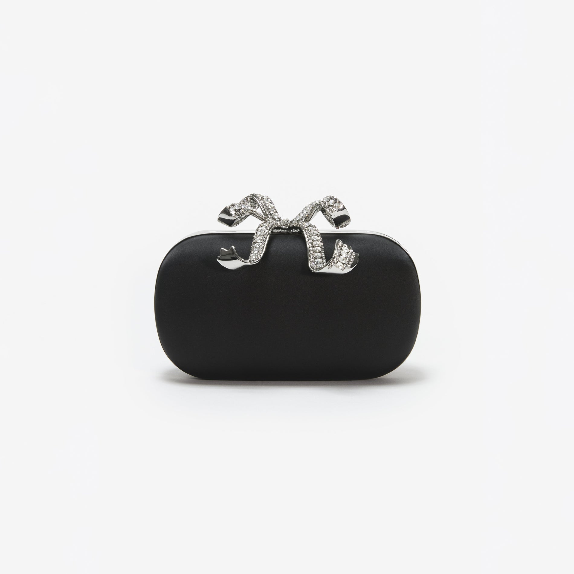 Black Satin Bow Clutch