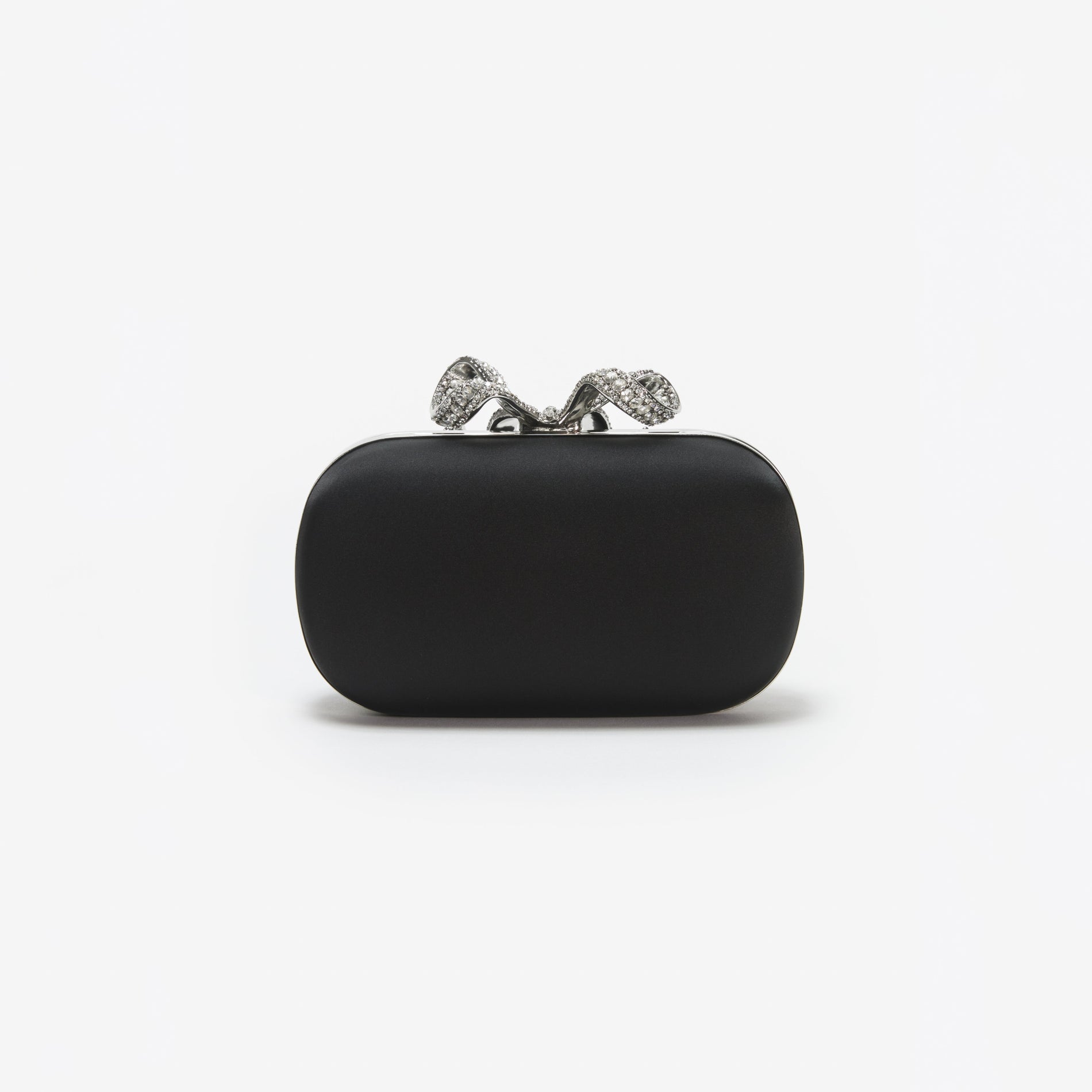 Black Satin Bow Clutch