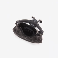 Black Diamante Crescent Bow Bag