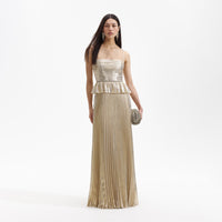 Gold Metallic Maxi Dress