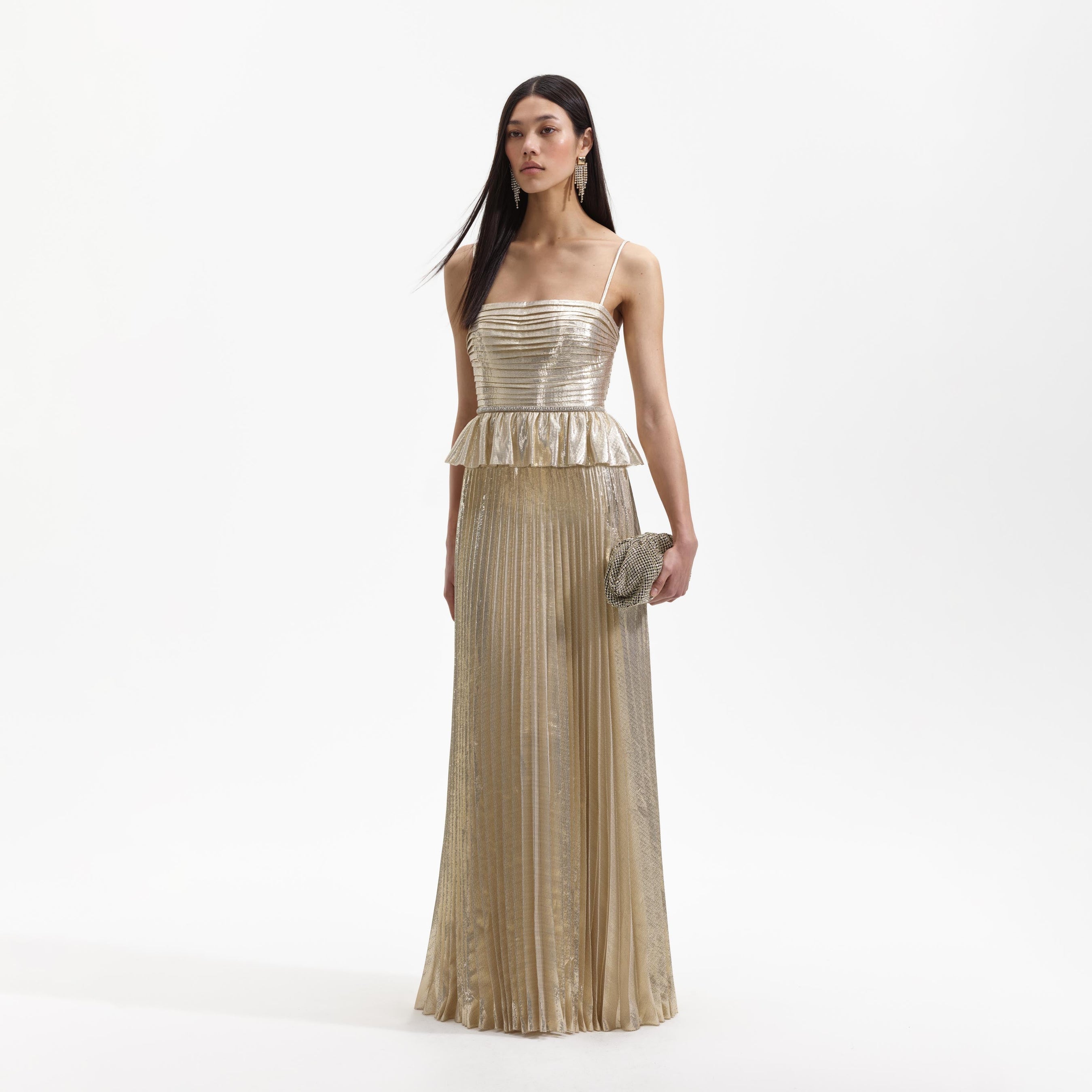 Gold Metallic Maxi Dress