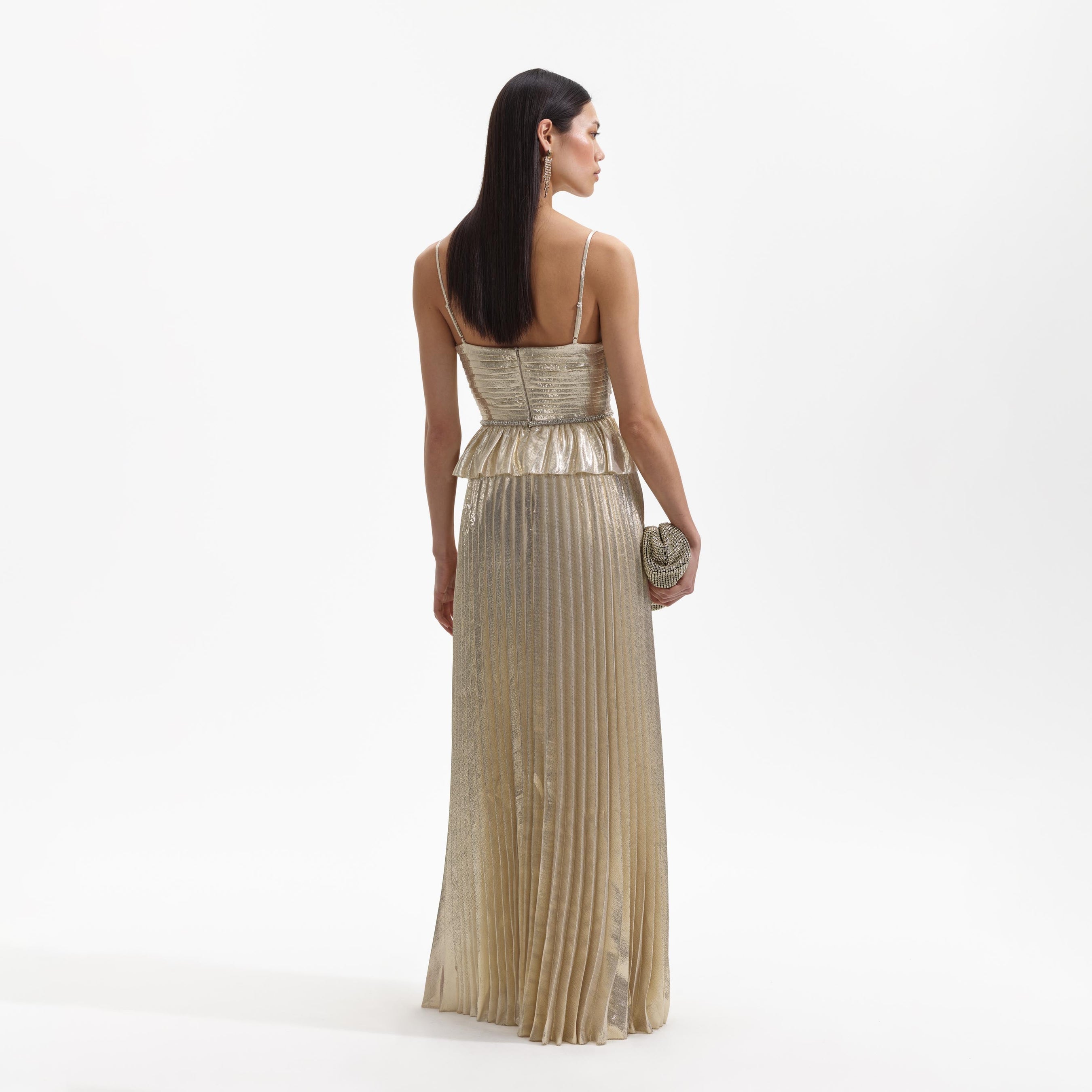 Gold Metallic Maxi Dress