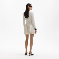 Cream Weave Knit Mini Dress