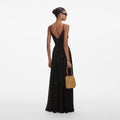 Black And Gold Chiffon Maxi Dress
