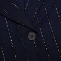 Navy Rhinestone Pinstripe Blazer