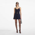 Navy Rhinestone Pinstripe Cami Top