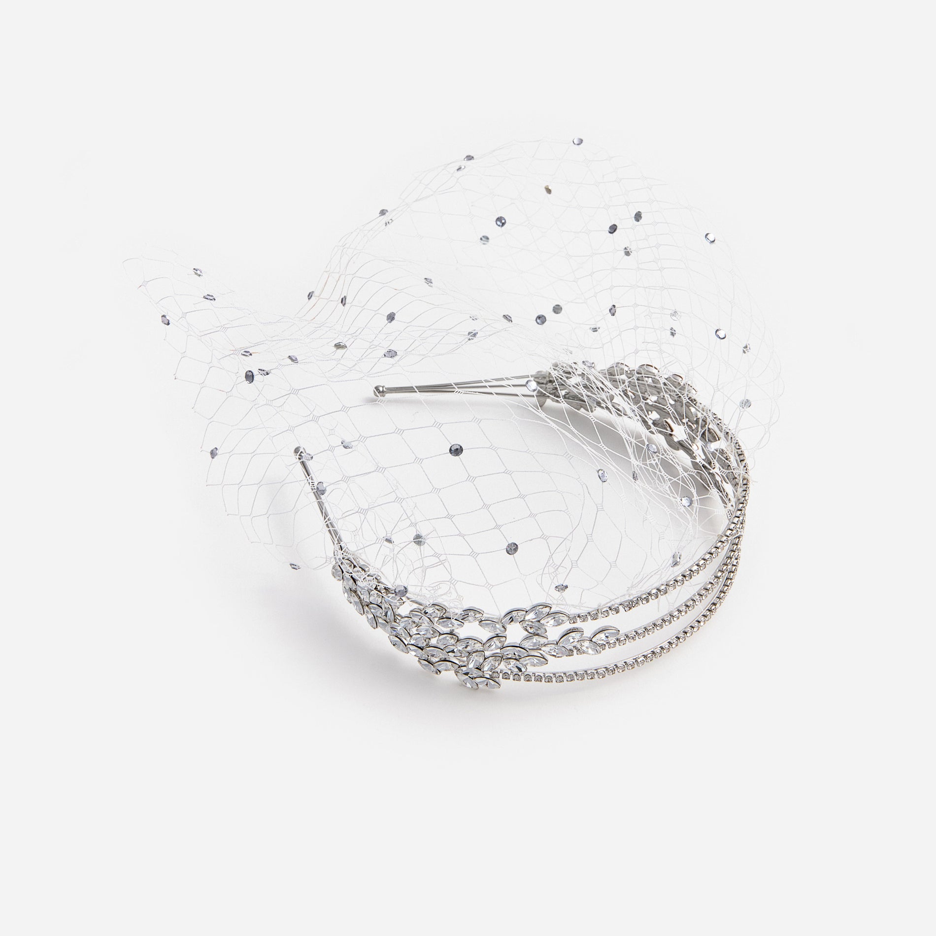 Crystal Embellished Veil Headband