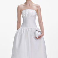 White Taffeta Maxi Dress