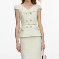 Lime Boucle Midi Dress