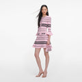 Pink Stripe Knit Mini Dress