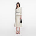 Cream 3D Flower Tailored Midi Dress