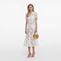 White Lace Collared Midi Dress
