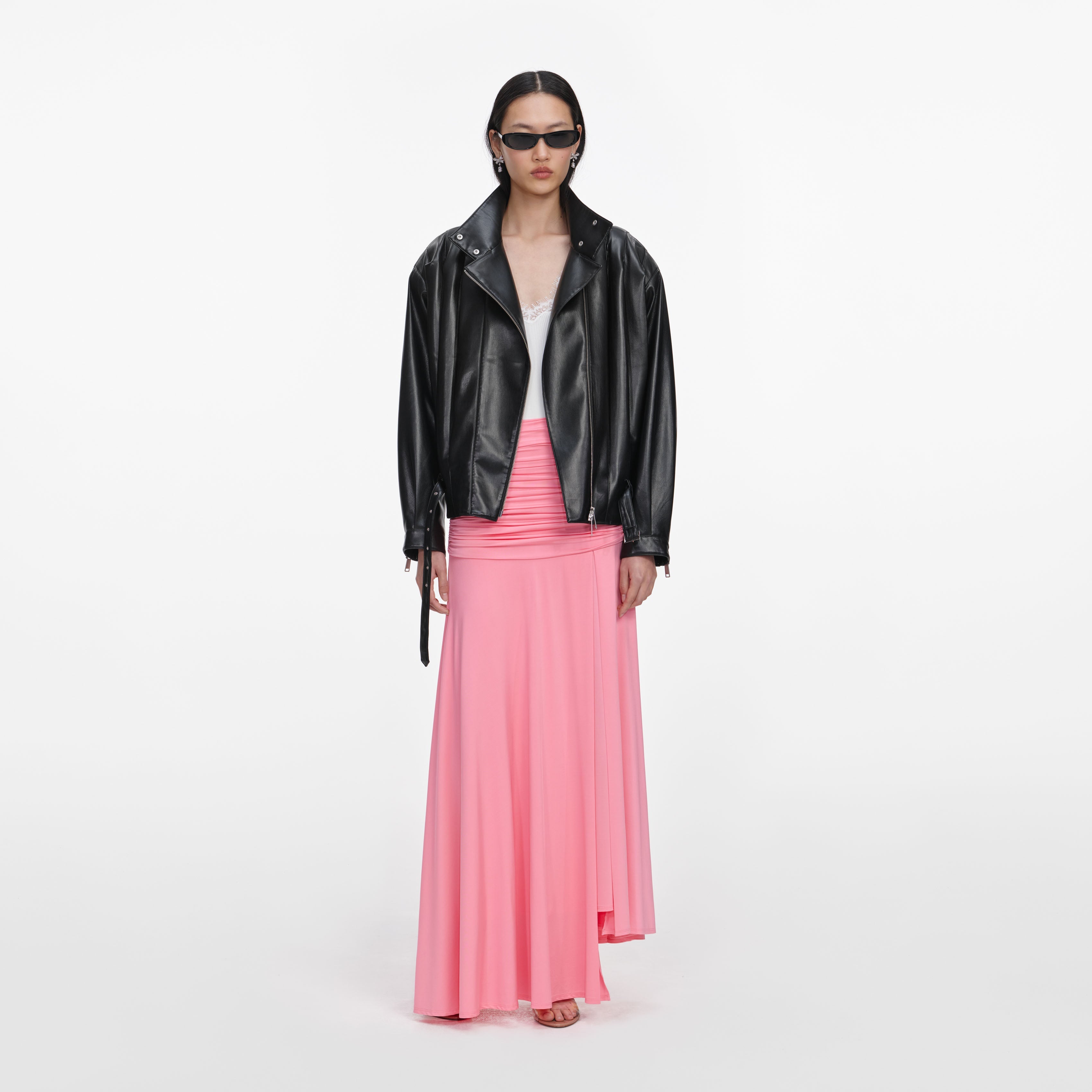 Black Faux Leather Biker Jacket