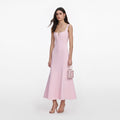 Pink Crepe Midi Dress