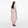 Pink Sequin Boucle Tailored Midi Dress