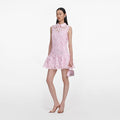 Pink Lace Collared Mini Dress