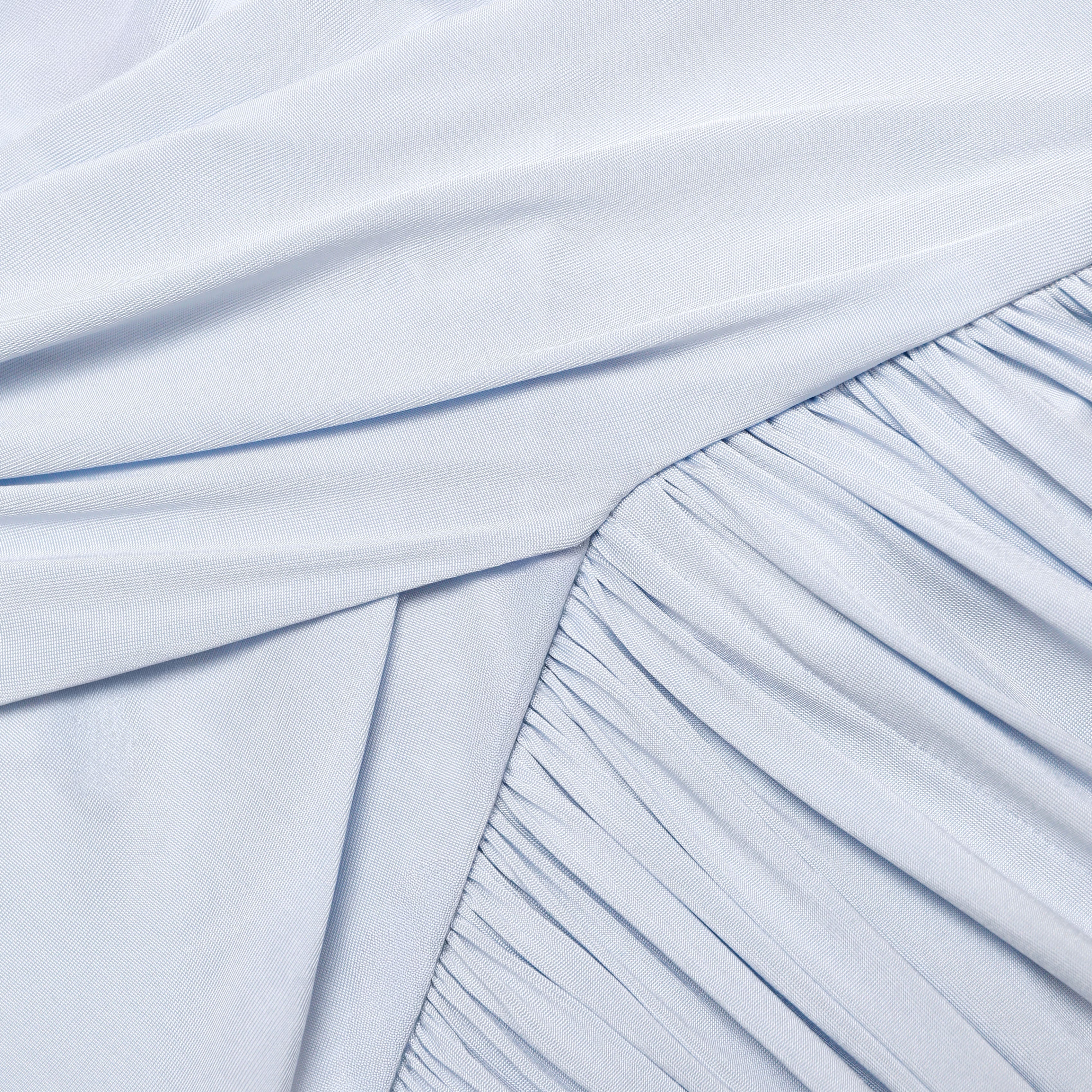 Blue Jersey Gathered Midi Dress