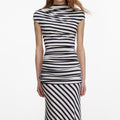 Navy Stripe Jersey Maxi Dress