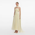 Yellow Georgette Scarf Midi Dress