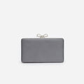 Grey Satin Crystal Clutch Bag