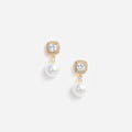 Gold Crystal Pearl Earrings