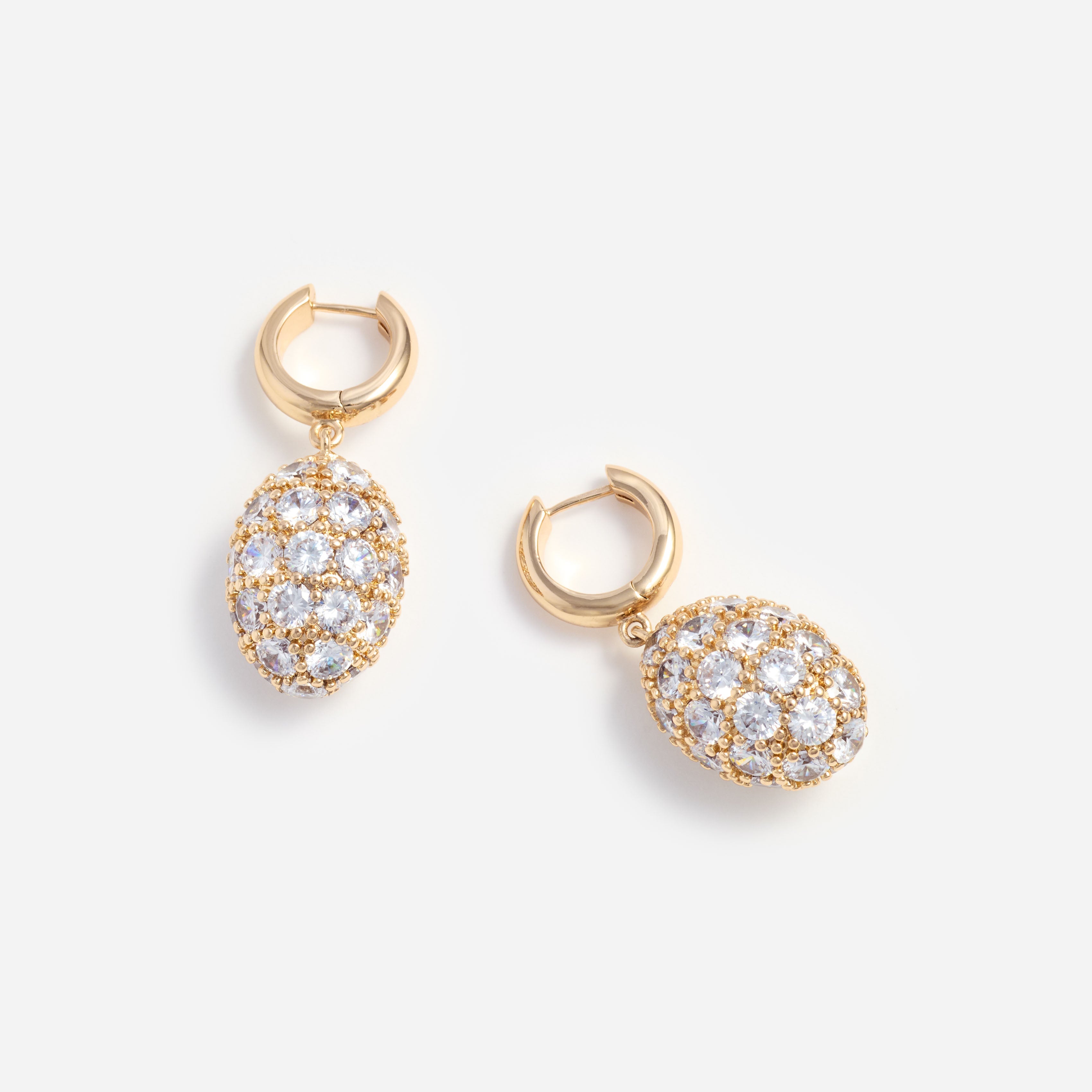 Gold Hoop Crystal Cluster Earrings