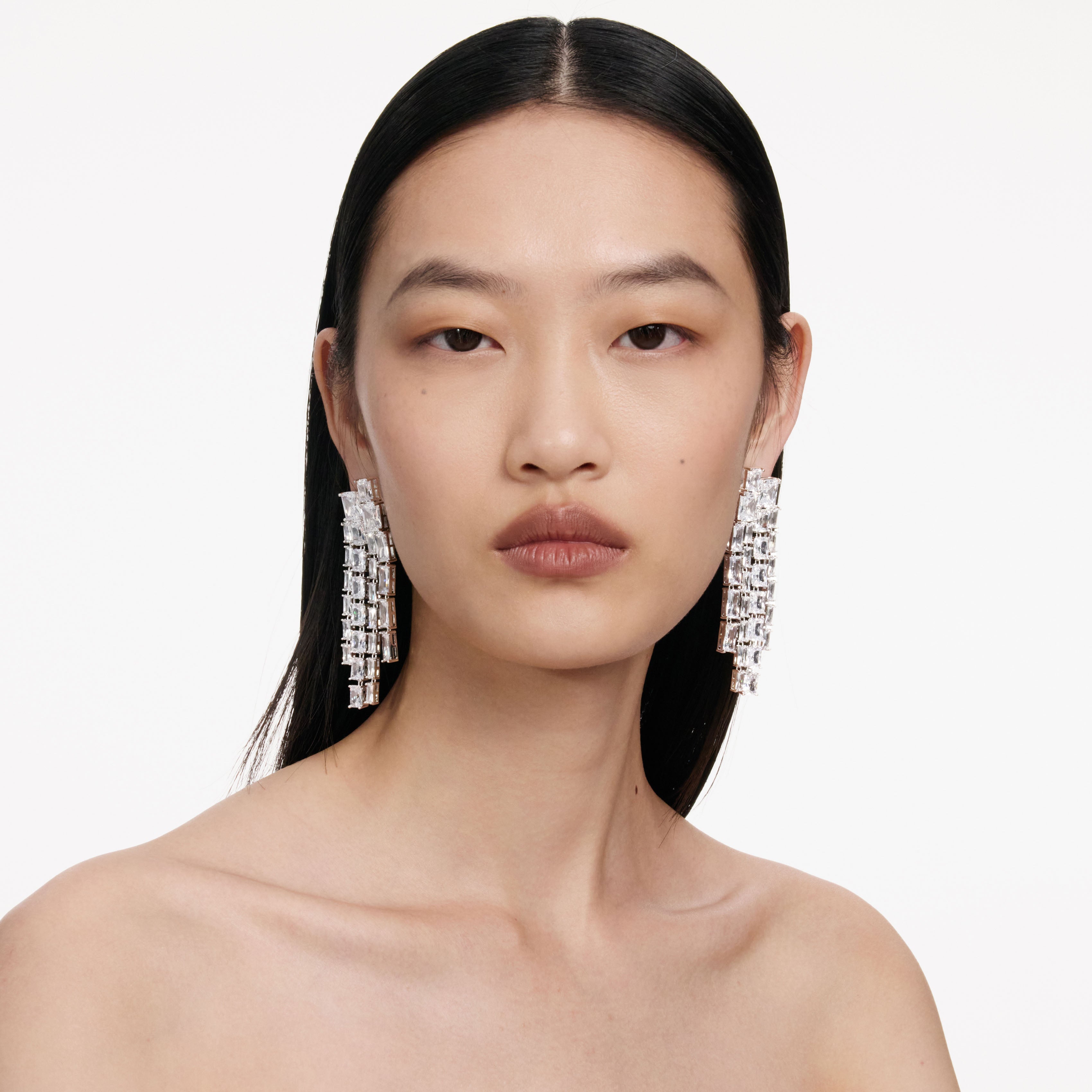 Square Crystal Dangle Earrings