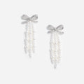 Bow Pearl Waterfall Earrings