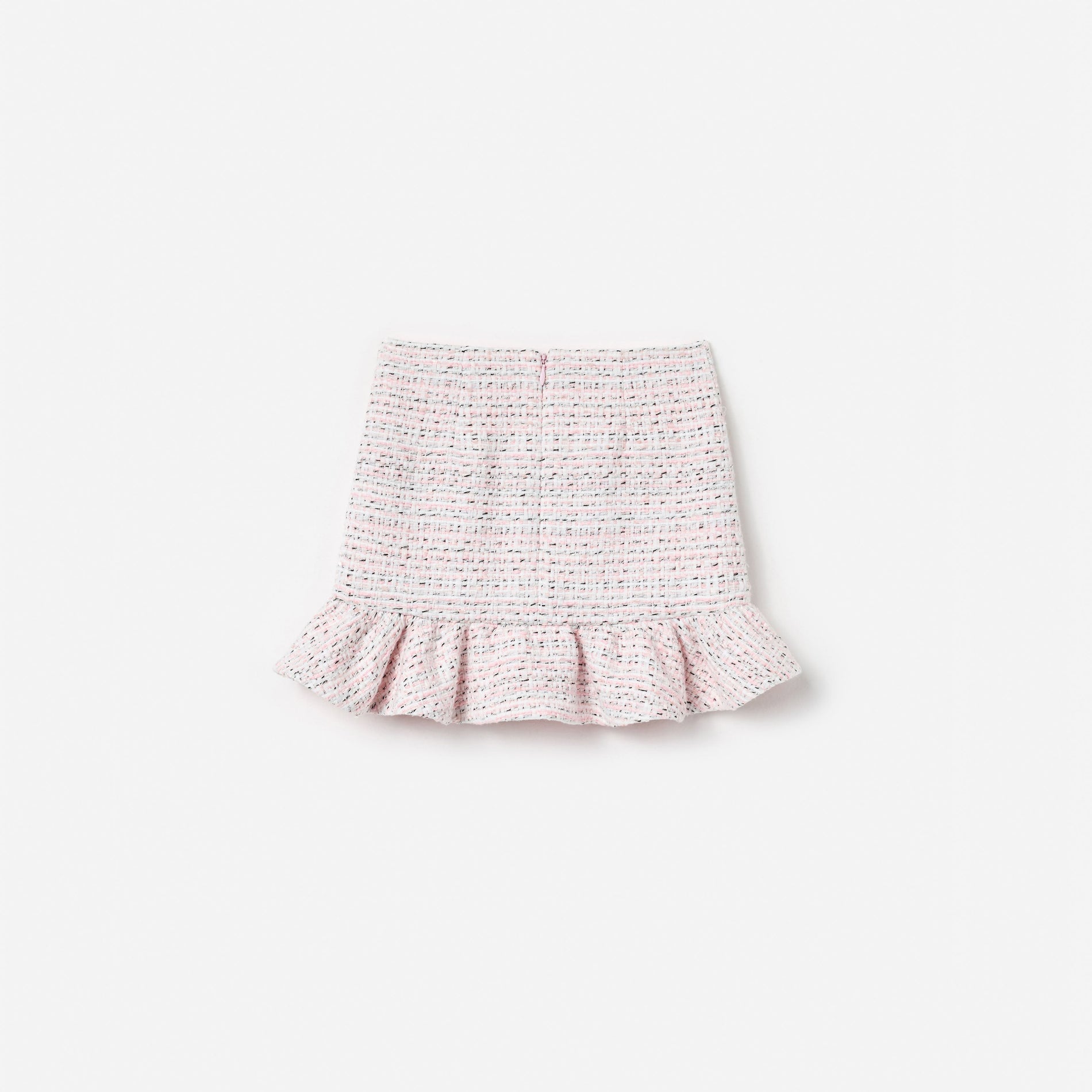 Pink Boucle Lace Bow Skirt