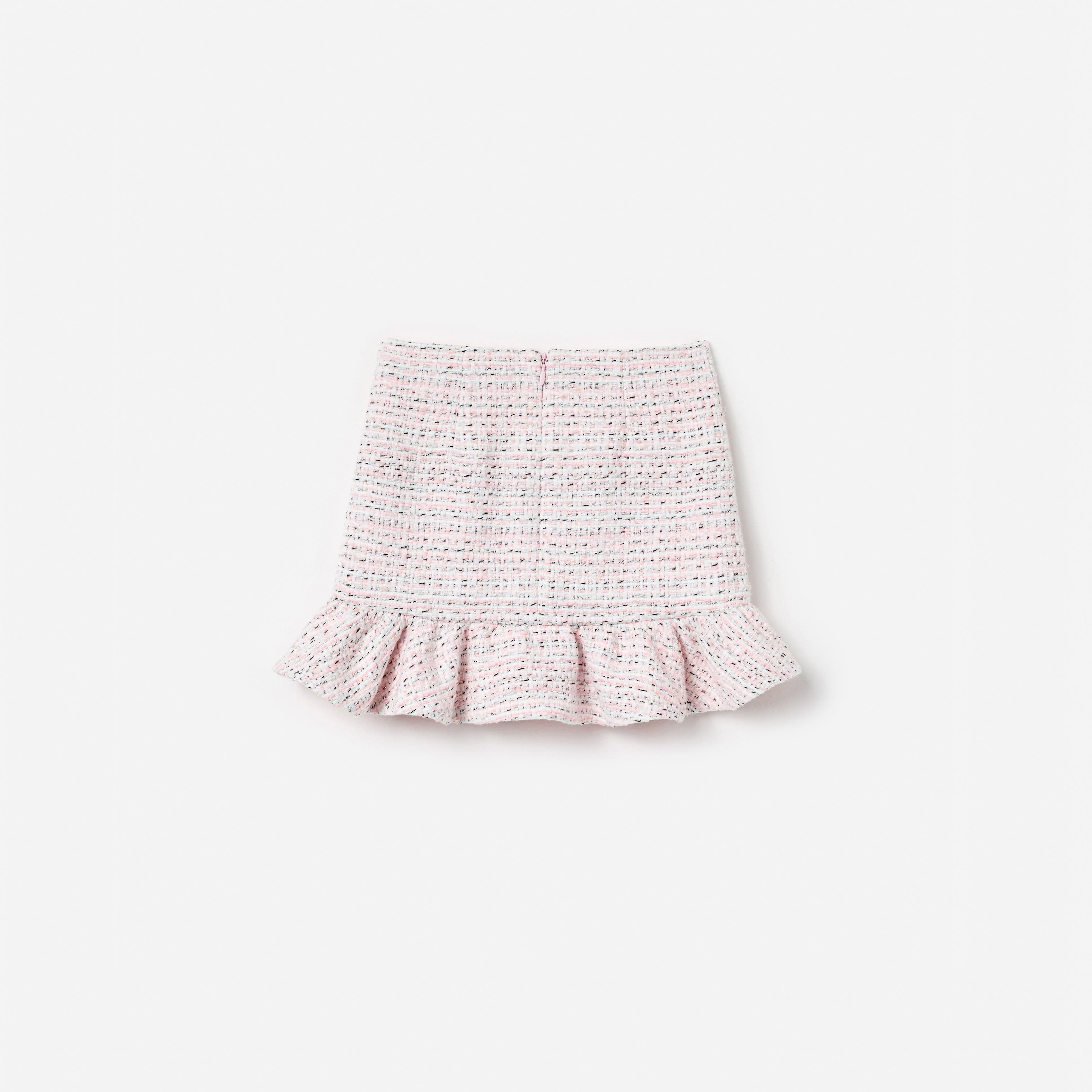 Pink Boucle Lace Bow Skirt