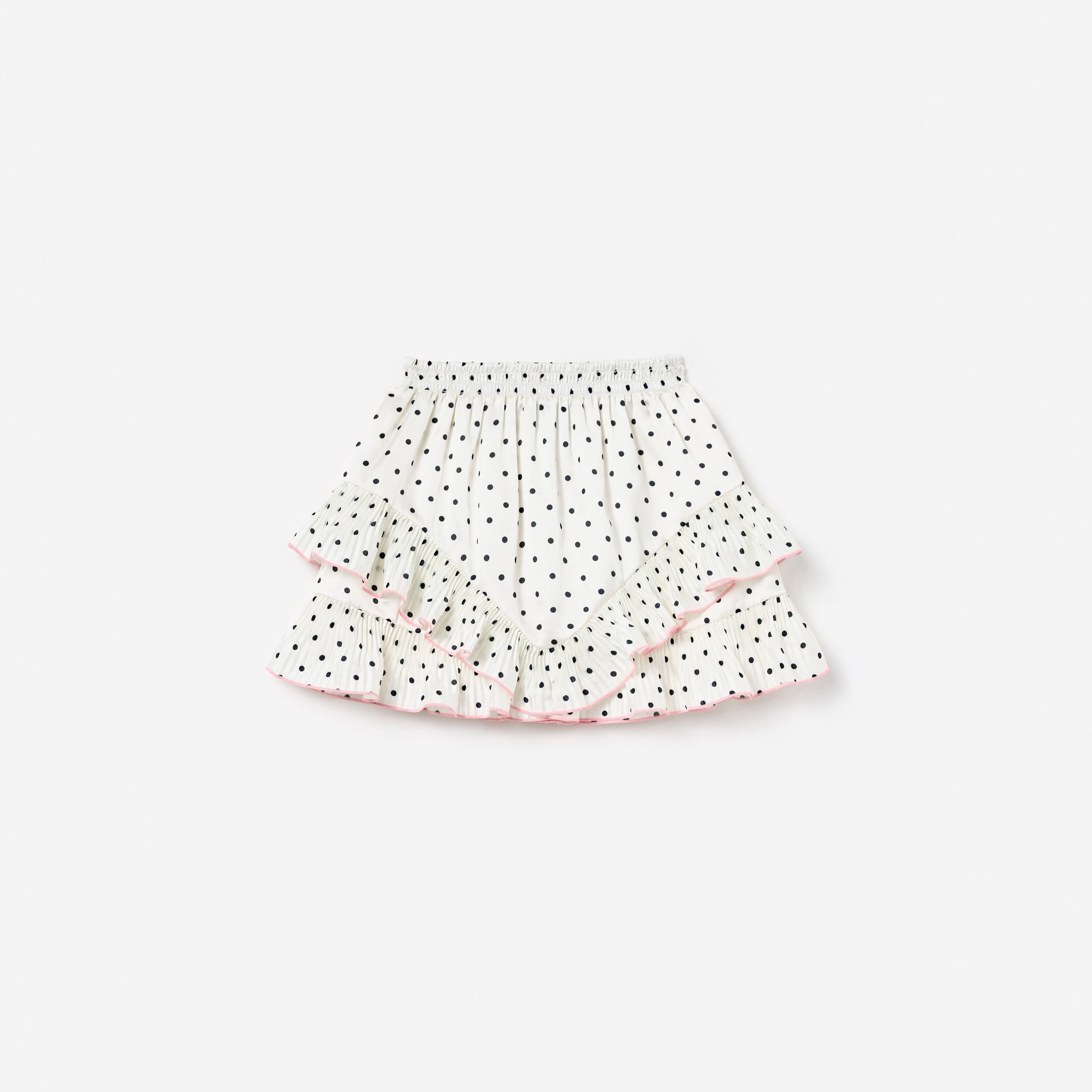 Cream Polka Dot Frill Skirt