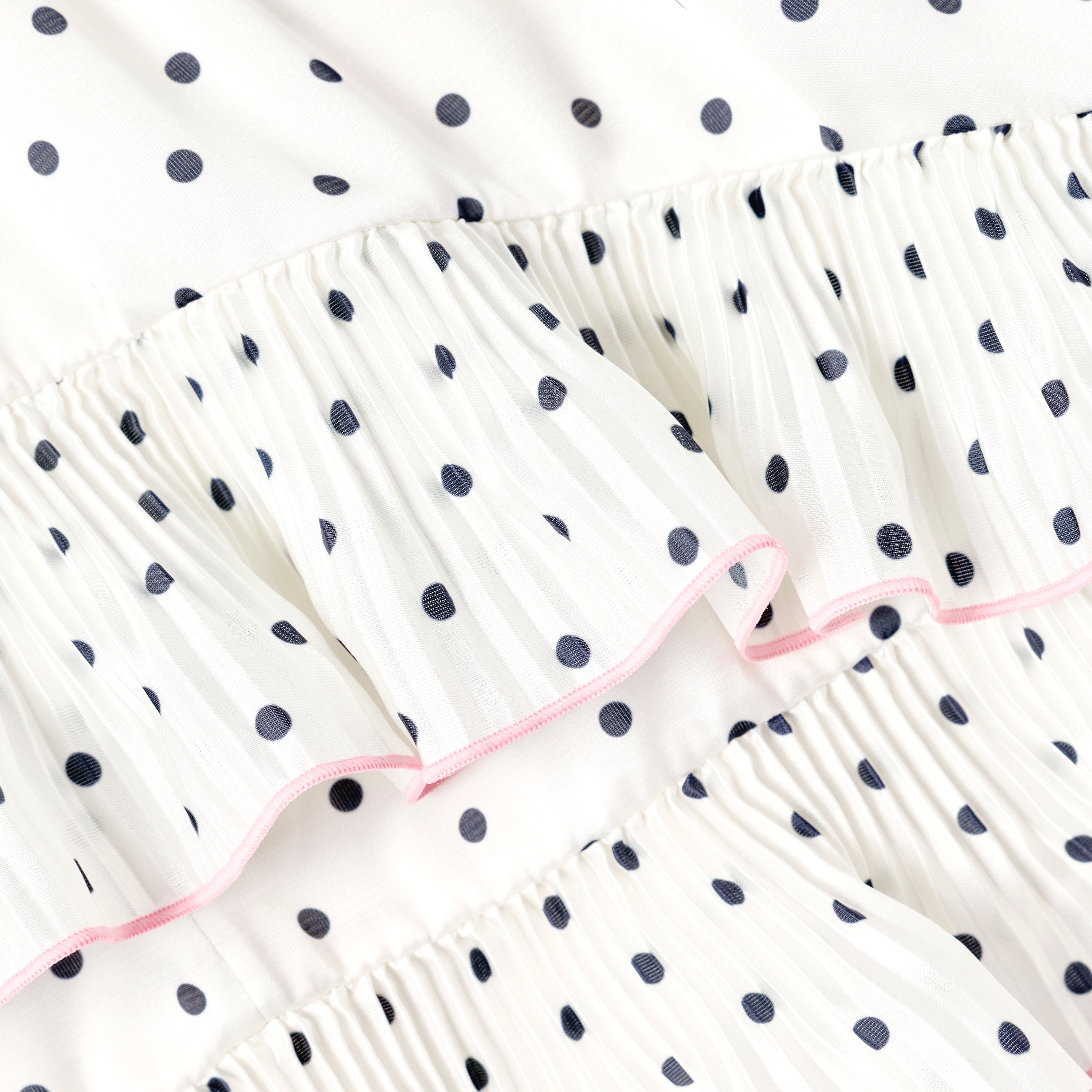 Cream Polka Dot Frill Skirt