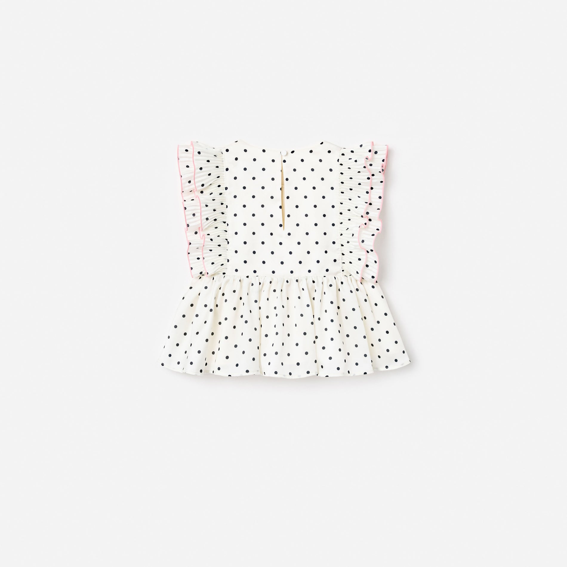 Cream Polka Dot Frill Top