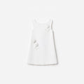 White Crepe Sequin Flower Dress