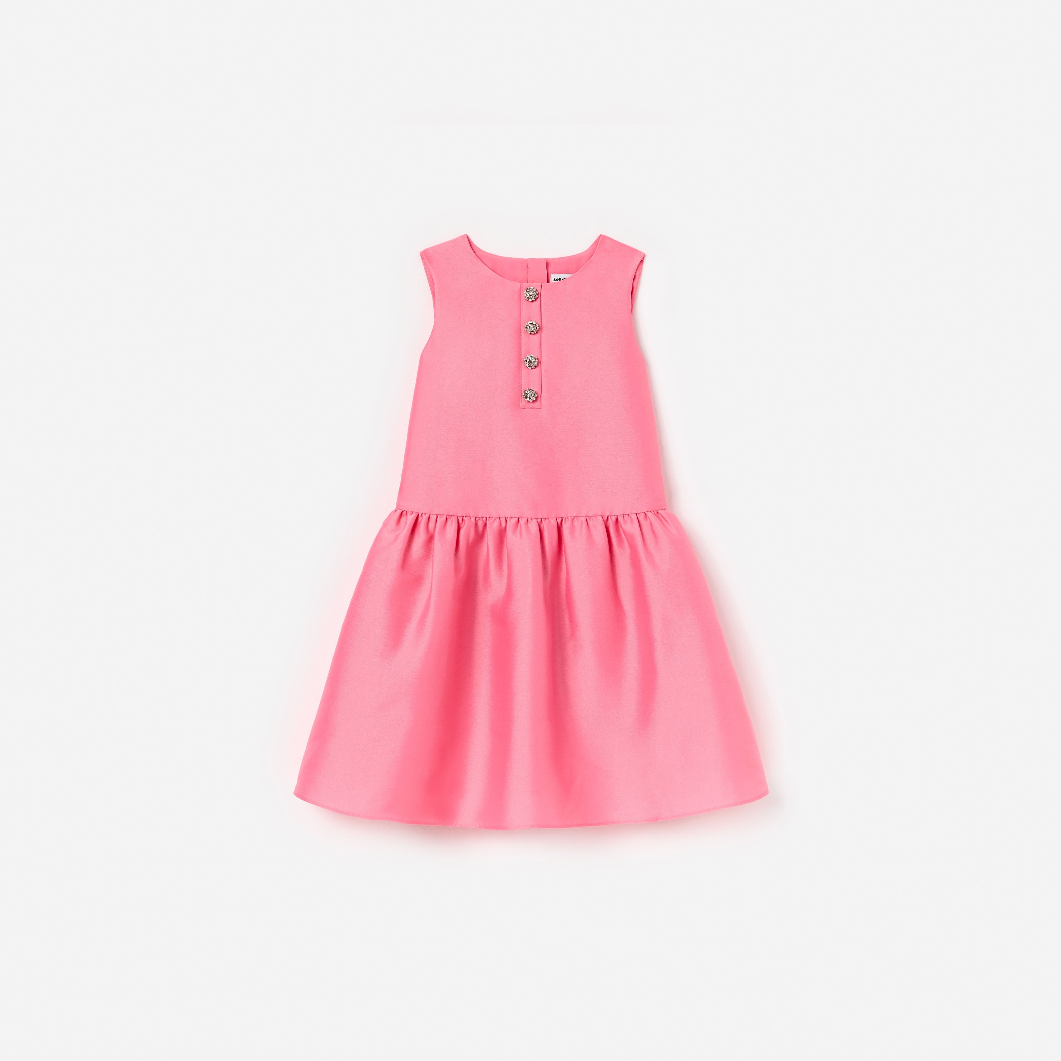Pink Taffeta Crystal Embellished Dress