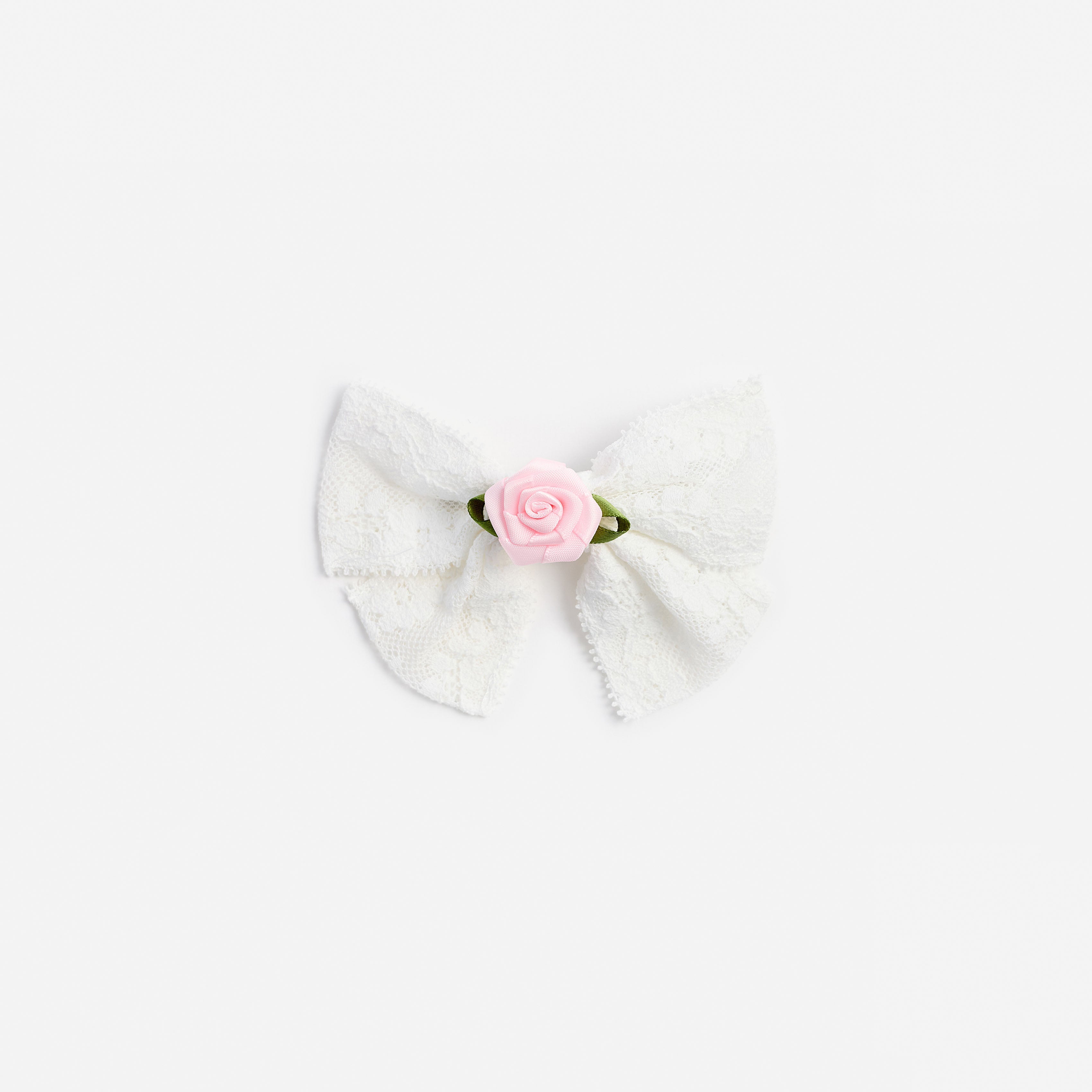 Cream Large Lace Bow Hair Clip