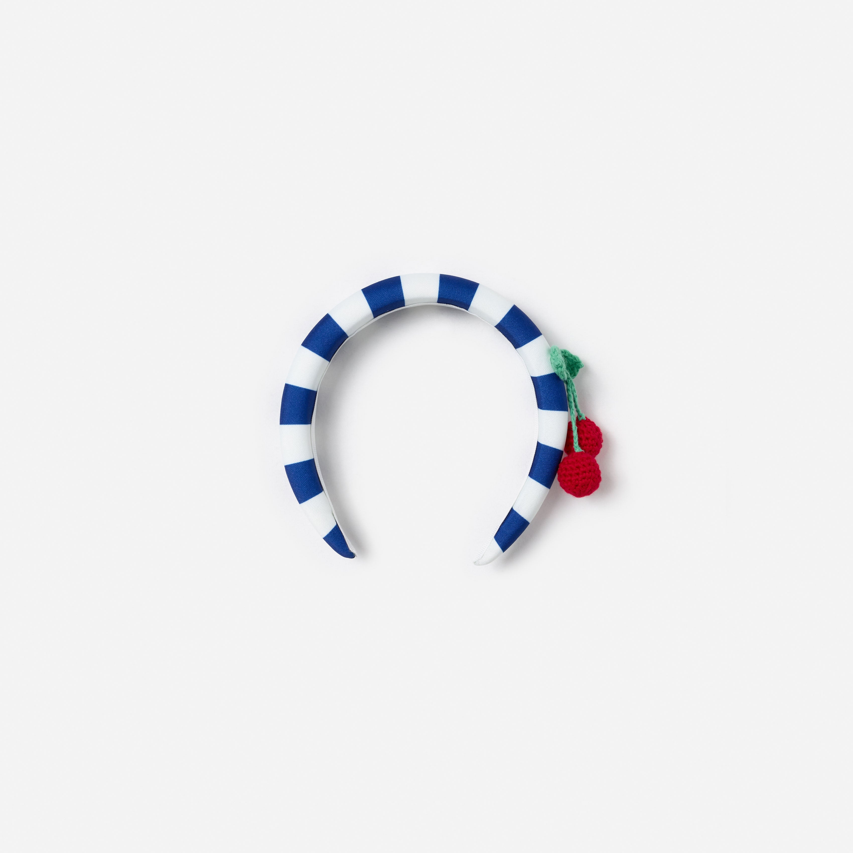 Navy Striped Cherry Motif Headband
