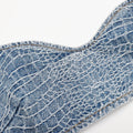 Rhinestone Croc Effect Denim Bralette