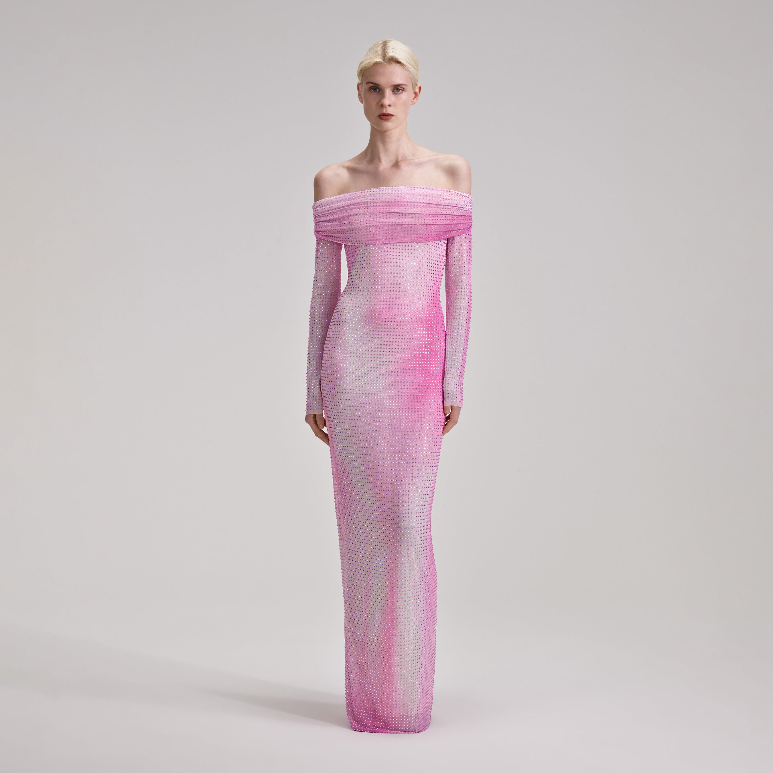 Pink Contour Print Maxi Dress