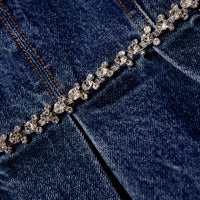 Diamante Detail Denim Mini Dress